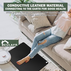 Grounding Mat,35.4x23.6 inches,Reconnect to The Earth EMF Recovery,for Foot Therapy, Universal Grounding Sleep Mat, Grounding Yoga Mat,Improve Energy,Sleep Assist and Helps with Anxiety Black