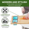 Happylivery Bamboo Cutting Board - Includes 2 Collapsible Containers -