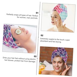 Beavorty Microfibre Hair Towel Wraps Dry Hair Hat Cap Super Absorbent Fast Drying