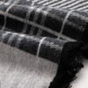 Lindoro Pure Wool Checked Scarf (White/Black Stripe)