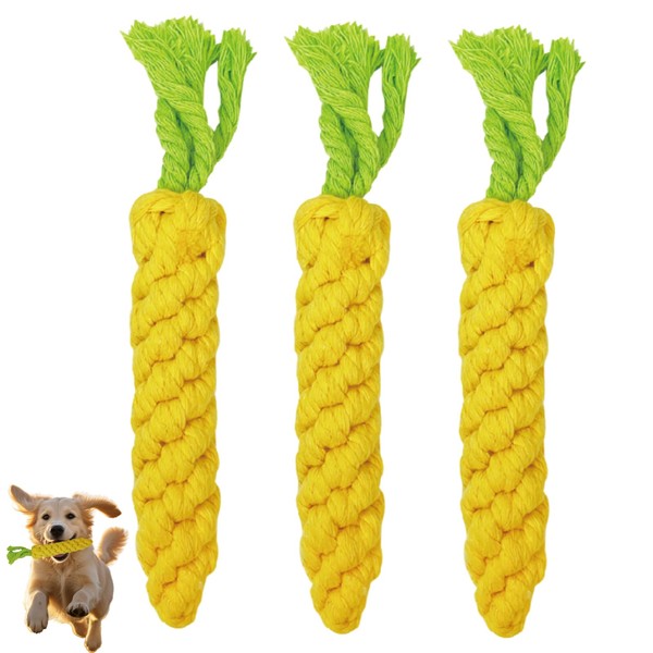 AutumnNest 3PCS Yellow Woven Pet Chew Set, Puppy Teething Chews,
