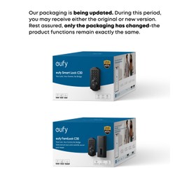 eufy Security Smart Lock C30, Keyless Entry Door Lock, Built-in WiFi Keypad Deadbolt for Front Door, No Bridge Required, Easy Installation, Reliable Power, Traditional, Black