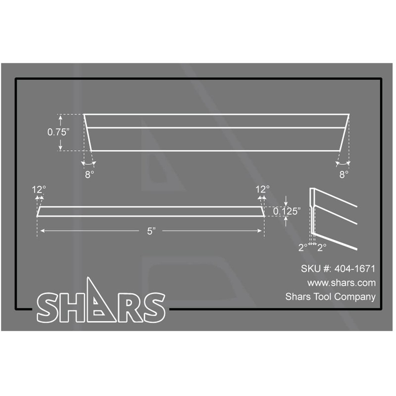 Shars 1/8 x 3/4 x 5" HSS P Type Cut-Off