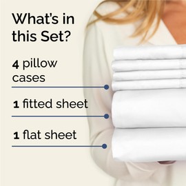 CGK Unlimited King 6 Piece Sheet Set - Comfy, Breathable & Cooling - Hotel Luxury Bedding for Women, Men, Kids & Teens - 1 Flat & 1 Fitted Sheet & 4 Pillowcases w/ Deep Pockets - Ultra-Soft and Wrinkle Free - White