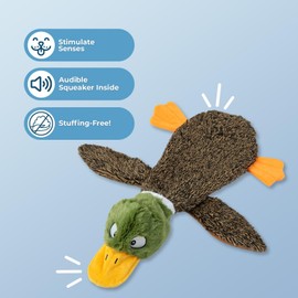 Best Pet Supplies - Juguete de Piel Divertida 2 en 1 para Perro, sin Relleno, Pato Salvaje, pequeño (PT08-S)