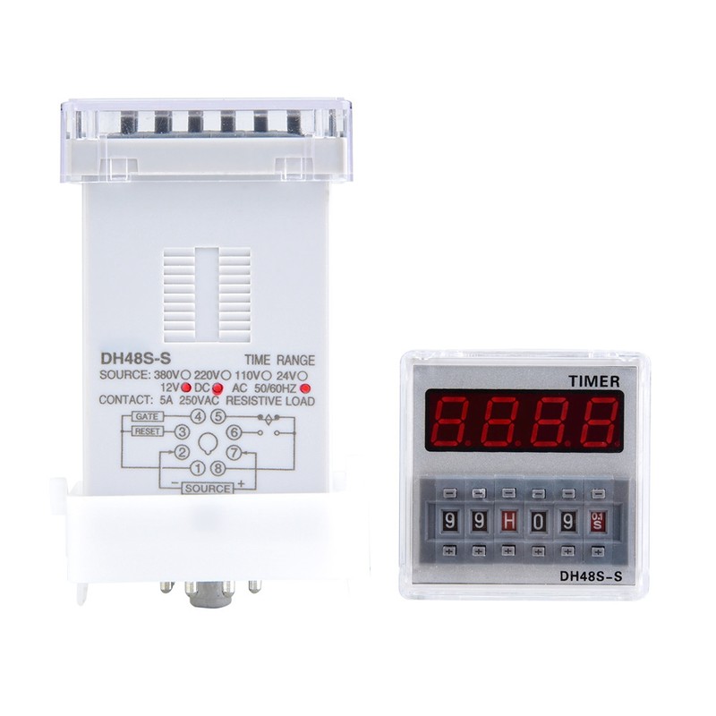 ProgrammableDelay Time Relay Timer 0.1S-99H 8-Pin DH48s s (24V AC/DC)