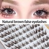 100Pcs Brown Cluster Lashes Wispy Individual Eyelashes Clusters，Curl Individual Lashes