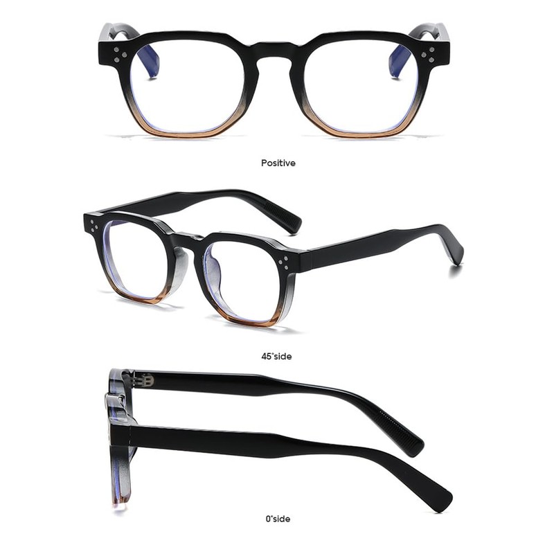 FEISEDY B1272 Blue Light Cut Glasses, Thick Cell Frame, Date