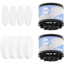 LEVOIT LVAC-200 Vacuum Cleaner Replacement Filter, 4 Pre-Motor Filters 2 Post-Motor Filters, White