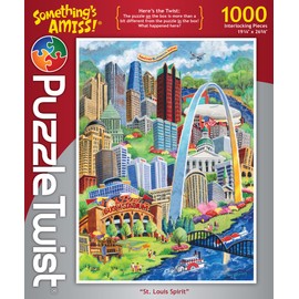 PuzzleTwist - St. Louis Spirit - 1000 Piece Jigsaw Puzzle, Something’s Amiss! Series, Unique Challenging Fun for Adults Family Teens, Made in USA
