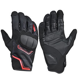 Daytona 61214 Motorcycle Gloves, Spring and Summer, Genuine Leather Palm (Goat Leather), Hard Protector, Smartphone Compatible, Urban Protective Gloves, DG-017, Red, L Size