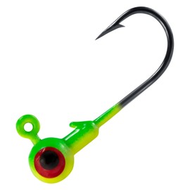 Dr.Fish 20 Pack Fishing Jig Heads, Crappie Jig Round Ball Head Freshwater Fishing Hooks Bass Trout Panfish Walleye Bluegill Saltwater 1/16oz Firetiger