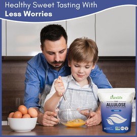 Durelife Allulose sweetener, 1 lb 100% Pure No Erythritol powdered Sugar Substitute, NON-GMO Project Verified, Keto Certified, OU kosher, No Fillers, Zero Calories sugar alternative 1 Lbs