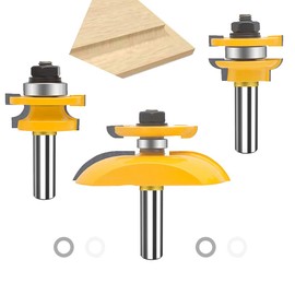 TAIWAIN Router Bit 1/2 Inch Shank 3PCS, Tongue and Groove Edging Router Bit, Raised Panel Wood Milling Cutter Tool, Wood Miter Carbide CNC Cutting Tool(F-1-2ZJSR)