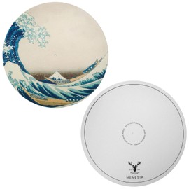 Menesia 12 Inch Turntable Mat, Slipmat for Vinyl LP Record Player, Anti Static Turntable Platter Mat (japan great wave)