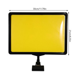 ULTECHNOVO Pack of 2 Advertising Price Shopping Mall Inch Board X Yellow Office Food on Adjustable Sign Clip for Desk Shops Retail Clip Rack Message Head Erasable