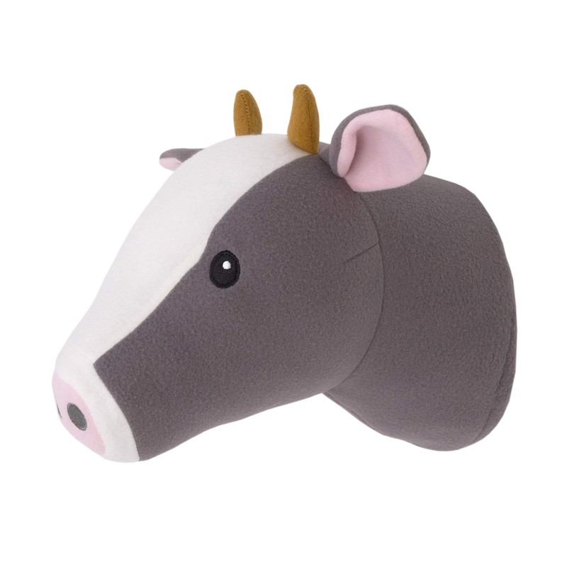 Little Love by NoJo Plush Fleece Grey and White Cow