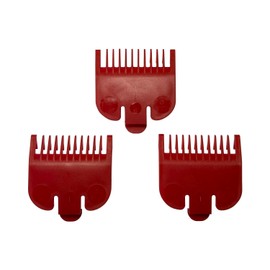 (3 Pack) (1/8") Hair Clipper Guards No.1 Cutting Guides Compatible with Most Wahl Clipper, Red