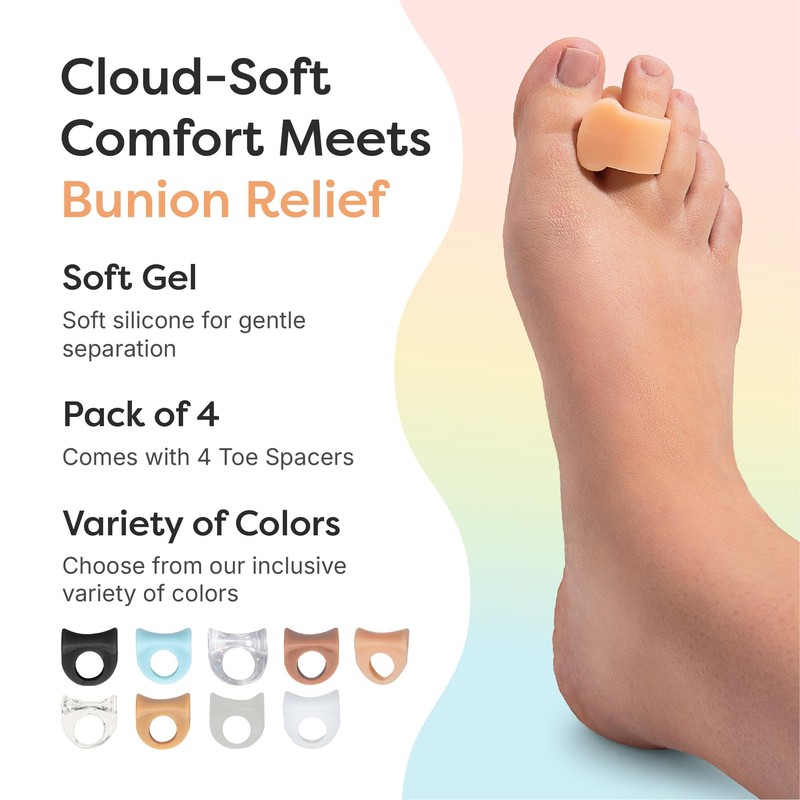 ZenToes Gel Toe Separators for Overlapping Toes, Bunions, Big Toe