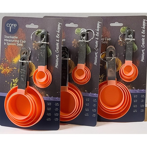 3 Pack Premium, Stain & Odor Resistant 8 Piece Stackable