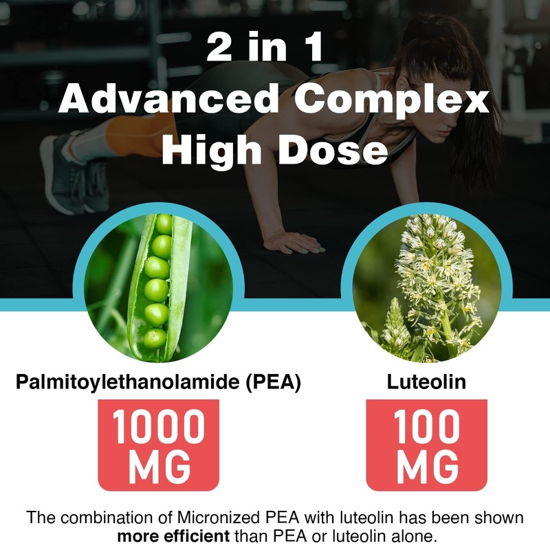 Liposomal Palmitoylethanolamide 1000 mg + Luteolin 100 mg, Micronized Pea