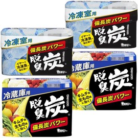 Deodorizing Charcoal [Bulk Purchase] Refrigerator Deodorizer for 2 Doors, Assorted (2 Regular Refrigerator + 2 Freezer) Refrigerator Freezer Binchotan Power Kitchen Deodorizer Deodorizer