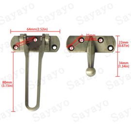 Sayayo Door Chain Lock for Front Door, Antique Bronze Swing Bar Door Guard Lock Security Latch for Home Hotel Apartment Houseroom Prevent Forceful Entry