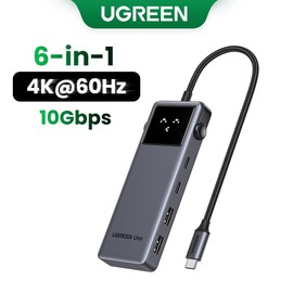 UGREEN Uno USB C Hub 6 in 1 Type C to 4K 60Hz HDMI Adapter 10Gbps Robot Hub With USB A USB C PD100W Fast Charger for Macbook Laptop SpingTok
