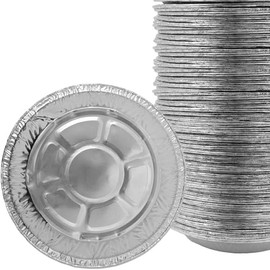Dlh western 6in Pie Disposable & Recyclable Mini Aluminum Foil Pans for Baking, Pack of 50