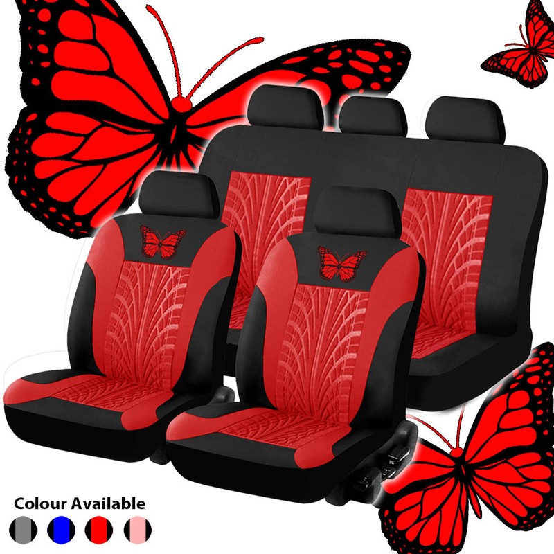 General Car Seat Cover Set Universal ButterflyPattern Embroidery Car Seat