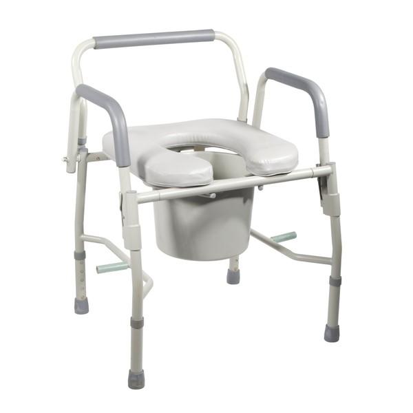 Drive Medical 11125PKSD-1 Commode Chair for Toilet with Padded Seat