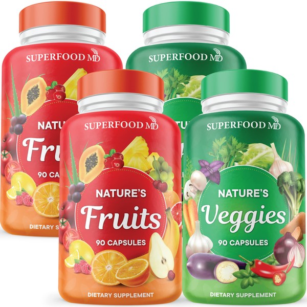Superfood 180 Fruit and 180 Veggie Capsules - Whole Food