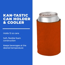Gifts by Design 50 Ct of Kan-Tastic Can Cooler & Holder – Orange – Soft, Flexible Foam Keeps Beer, Soda, Water Cool & Fresh – Great for Custom Designs for DIY Projects, Events, Company Promotions