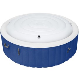 4.5 Ft Inflatable Hot Tub Cover, Portable Hottub Cover, Energy Saving Lid for Round Hot Tub, Foldable Protective Rain Overflow Cover for Outdoor Inflatable Hot Tubs Rain-Proof Snow-Proof