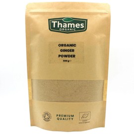 Organic Ginger Powder - No Additives or Preservatives - Raw, Vegan, GMO-Free, Certified Organic - Flavorful, Aromatic Spice for Cooking, Baking, and Tea - Thames Organic 500g