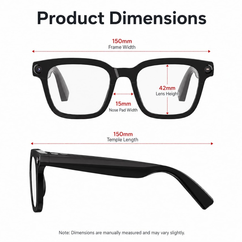 Tulbeys Camera Glasses with AI Smart Features and Open-Ear Audio