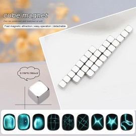 JERCLITY 27 Pieces Cat Eye Magnet for Nails Square Powerful Multifunctional Nail Art Magnet Cube Cat's Eye Magnet for Cat Eye Gel Polish Nail Art（5 * 5mm）