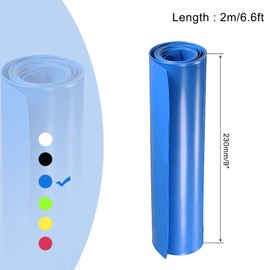 MECCANIXITY Battery Wrap PVC Heat Shrink Tubing 140mm Dia 230mm Flat 2m Blue Good Insulation for Battery Pack
