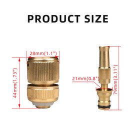 Aopin Brass Hose Nozzle With Connecting Conversion Head, Adjustable Twist Spray and Strong Water Column Flushing Hose Nozzle, 1 Pack