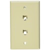 Leviton 40944-I Standard Telephone Wall Jack, 6P4C X 6P4C, Screw
