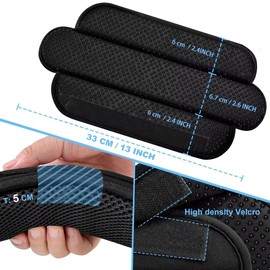 ZINZ 2-Pack Universal Shoulder Pad with Ultra thick Cushion for Bag Luggage Bag Crossbody, Plus Long & Anti-Slip & Breathable,Black-2Pack