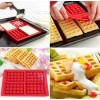 Launer Molde Silicona Wafflera 4 Cavidades Repostería Waffles 2 Pza