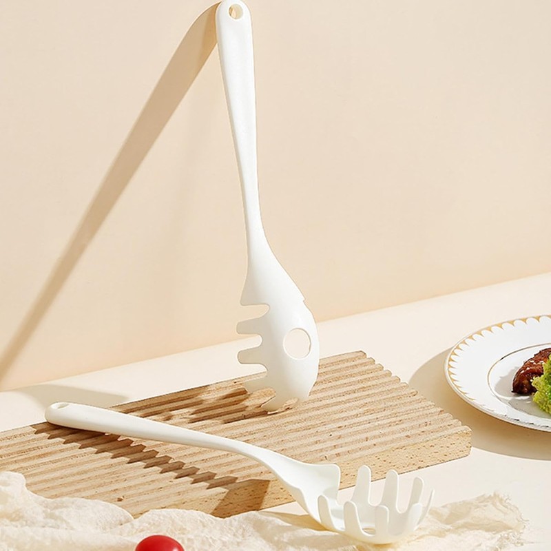 1 Pc White Pasta Fork - Teeth Spaghetti Spoon, Kitchen
