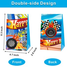 KoovDem 12pcs Hot Cars Goodie Gift Bags for Birthday, Cute Bags for Party Supplies Birthday Decorations