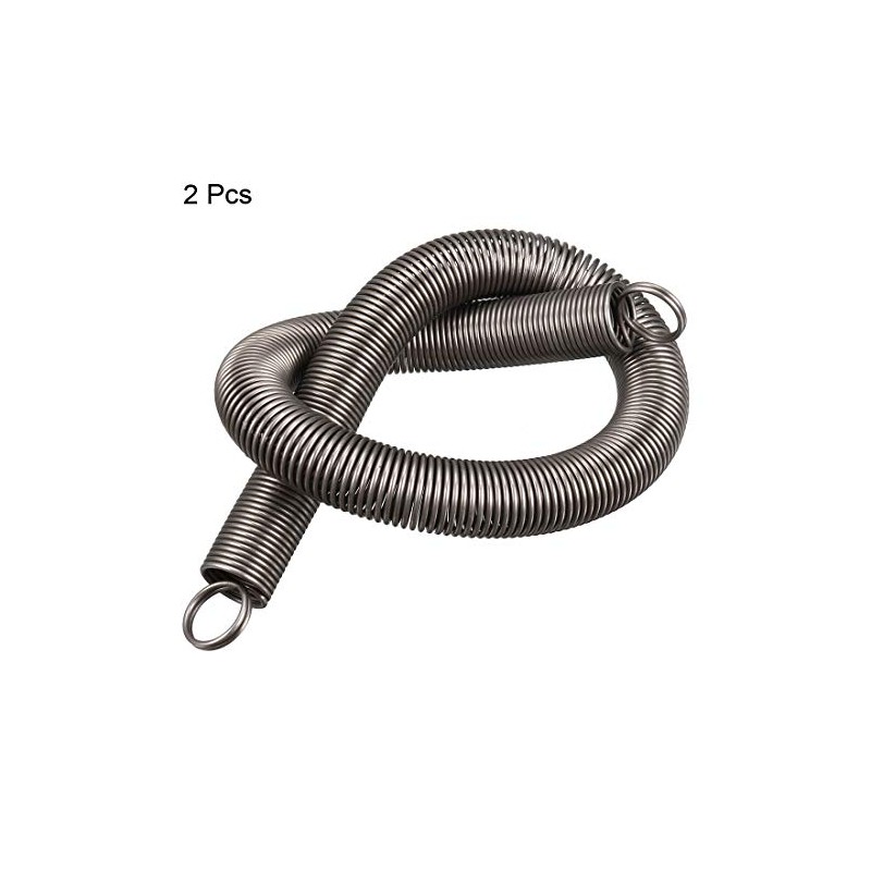 sourcingmap 1.2mmx14mmx300mm Manganese Steel Extension Tension Springs Black 2pcs