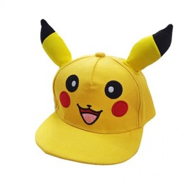 Pikachu Cartoon Baseball Cap with Ears, Family Style Hip-hop Hat for Unisex Adults and Kids Adult Size+ 55-60cm / Style 01 Fabric 3ea