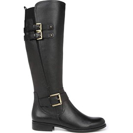 Naturalizer Womens Jessie Knee High Buckle Detail Riding Boots Black Leather Wide Calf 7 W