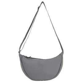 Bolso cruzado Hobo Sling Crescent Bag para mujeres y hombres, bolso de hombro pequeño a la moda, bolso de bola de masa, bolso casual, correa ajustable, gris (A Grey)