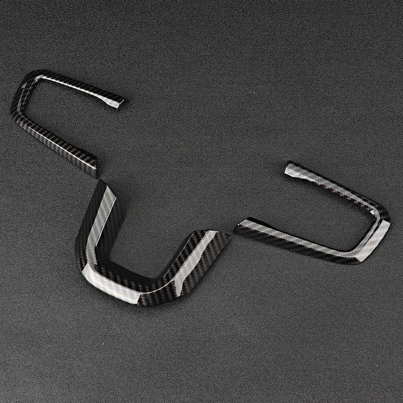 3pcs Carbon Fiber Texture Steering Wheel Decoration Molding Trim Fit