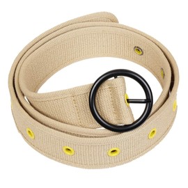KYEYGWO Canvas Fabric Belt for Men and Women, Adjustable Canvas Belt, Casual Belt, Denim Belt with Round Pin Buckle, khaki